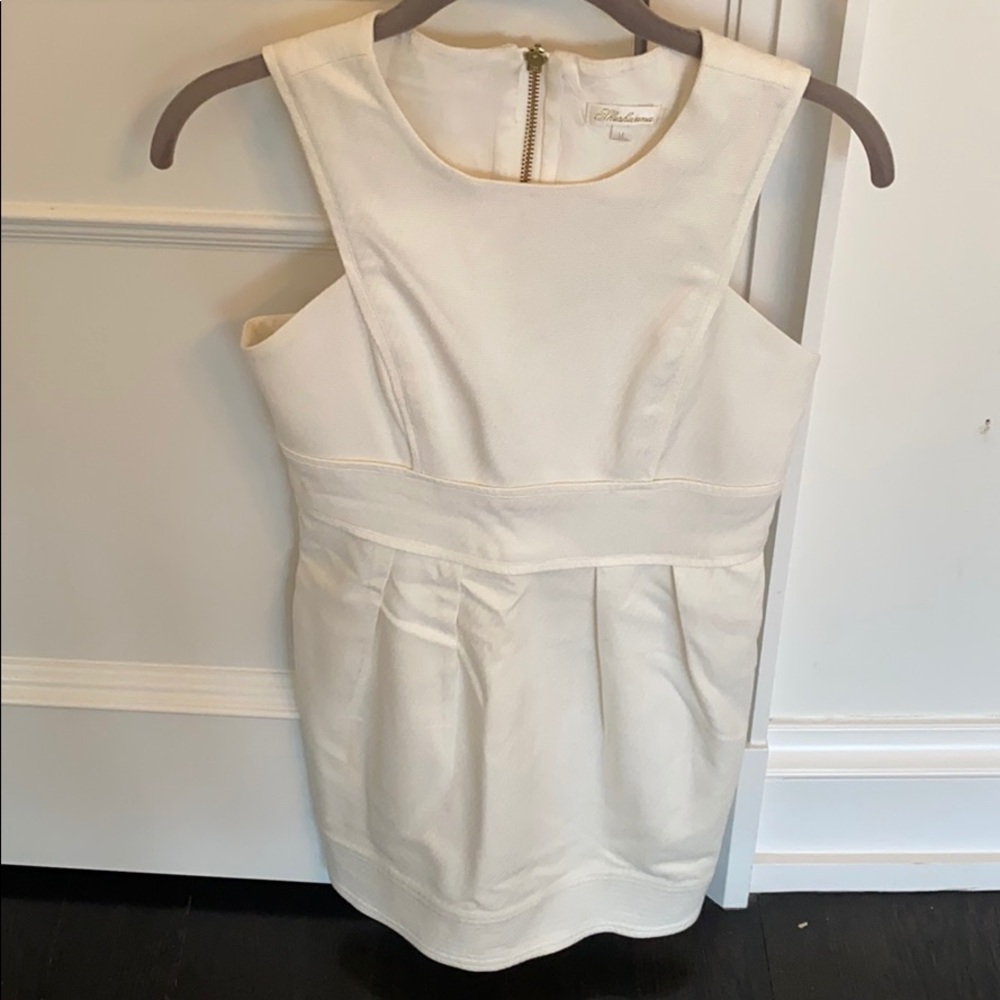 Shoshanna cream pique dress